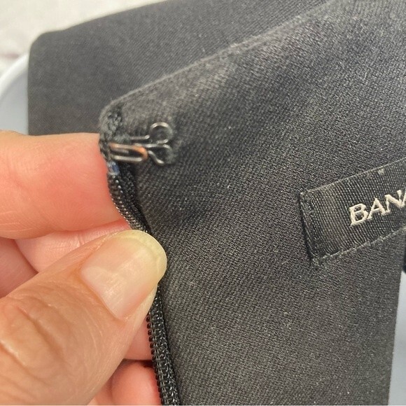 Banana Republic Bi-Stretch Pleat Dress Size 10 Black Wedding Party Zipper Classy - Picture 10 of 15